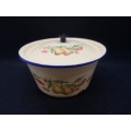 Vintage enamel bowl with lid