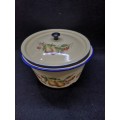 Vintage enamel bowl with lid