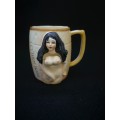 Vintage mug - `let them swing` naked lady with swinging boobs
