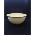 Big enamel mixing bowl traditional yellow and green