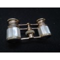 Antique opera binoculars Mother of pearl and brass in carry case
