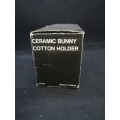 Vintage ceramic bunny cotton wool dispenser