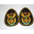 OLD SANDF STEPOUT WOI EMBROIDERED RANK SET WITH PINS