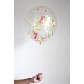 "FRUIT PUNCH" CONFETTI BALLOON - 30cm Clear Balloon with 100 pieces of 2.5 cm round confetti