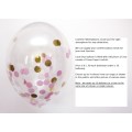 10 x CONFETTI BALLOONS - 30cm Clear Balloon with 100 pieces of 2.5 cm round confetti