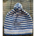 Beanie (Shades of Blue) Hand Knitted (2 years)