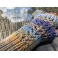 Fingerless Gloves (Lacy) Blue Hues Hand Knitted