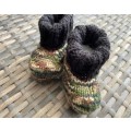 Baby Booties Slippers Camo & Milo (9 - 12 months) Hand knitted