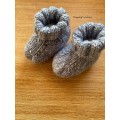 Baby Booties Blue Hand knitted (3 - 6 months) in Organza Bag