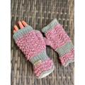 Fingerless Gloves Lacey (Shades of Pink and Grey)