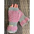 Fingerless Gloves Lacey (Shades of Pink and Grey)