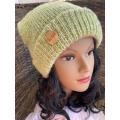 Beanie (Mottled Green) Slouchy Hat (Hand Knitted)