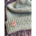 Beanie (Mottled Green) Slouchy Hat (Hand Knitted)