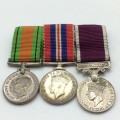 WW2 - Group of Three Miniature Medals (Incl. British LS and GC with Rare Southern Rhodesia Bar)