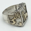 WW2  Scarce Silver `North African Campaign` Souvenir Ring