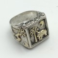 WW2  Scarce Silver `North African Campaign` Souvenir Ring