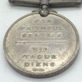 South African Police (SAP) `Silver` Faithfull Service Medal (E.W.G. SMITH)