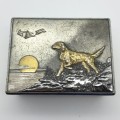 Vintage `Hunting Dog and Ducks` Metal Box