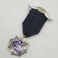 Early Silver and Enamel `R.A.O.B.-PRIMO` Masonic Medal/Jewel
