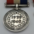 WW2 - South Africa War Service Medal and Miniature (Silver)