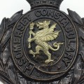 British - Antique `Somerset Constabulary` Helmet Plate (white dragon)