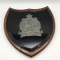 Large Scarce `British South Africa Police` Marble and Wooden Plaque