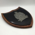 Large Scarce `British South Africa Police` Marble and Wooden Plaque