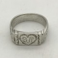 WW2 - Solid Silver `POW/Trench Art` Ring