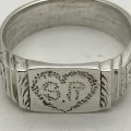 WW2 - Solid Silver `POW/Trench Art` Ring