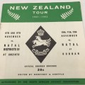 1961/62 `New Zealand Cricket Tour of S. Africa` Brochure (Natal & Natal Districts)