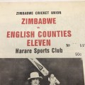 Cricket - `1985 Zimbabwe vs English Counties` Tour Program (filled in results)