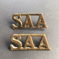 South Africa - Early Pair `S.A. Artillery` Shoulder Titles