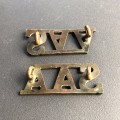 South Africa - Early Pair `S.A. Artillery` Shoulder Titles