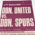 1969 Soccer Program - Durban United VS Durban Spurs` Brochure