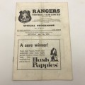 1970 Soccer Program - Rangers VS East London City` Official Program