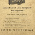1957 - `Leica Camera Equipment` Catalogue & Prices Booklet