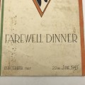 WW2 - `No:2. S.A. Con. Depot` Farewell Dinner Menu (Numerous Signatures)