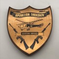 Rhodesia - `Operation Thrasher` Wood & Copper Plaque