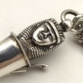 Rare Victorian Silver `Cameronians` Cross Belt Boss, Chains & Whistle (Scottish Rifles)