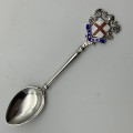 Early Solid Silver & Enamel `London` Souvenir Spoon