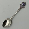 Early Solid Silver & Enamel `Edinburgh` Souvenir Spoon
