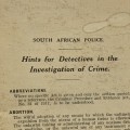 1920`s `South African Police` Detectives Handbook (Boksburg North)