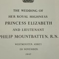 1947 `Wedding of H.R.H. Princess Elizabeth & Lt. Philip Mountbatten` Souvenir Programme