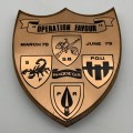 Rare Rhodesian Copper `Operation Favour` Plaque (Special Forces)
