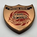 Rhodesia  `Operation Repulse` Copper & Wooden Plaque