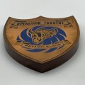 Rhodesia  `Operation Tangent` Copper & Wooden Plaque