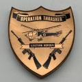 Rhodesia  `Operation Thrasher` Copper & Wooden Plaque