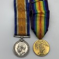 WW1 -`K.I.A.`Pair of Medals to `PTE. C. FOSTER` `North. D. Fus.` (Cambrai)