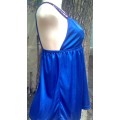 BLUE TOP WITH SEQUIN STRAPS (NEW) - SIZE: MEDIUM