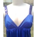 BLUE TOP WITH SEQUIN STRAPS (NEW) - SIZE: MEDIUM